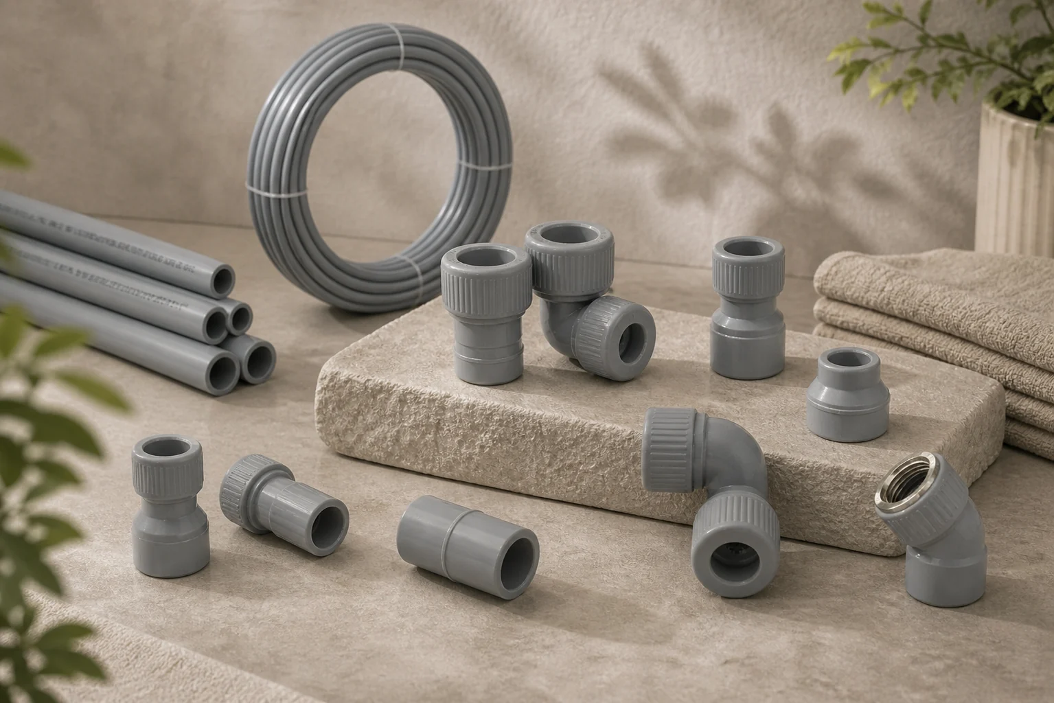 PB flexible coil and push-fit fitting cross section